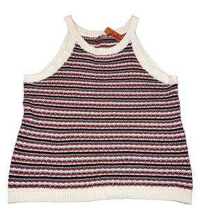 NEW Belldini Womens Cream Knit Tank Top Size Large